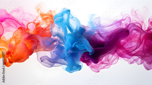 HQ Hyper Realistic Ink Drops or Smoke, Watercolor on White Background, Minimal, Elegant