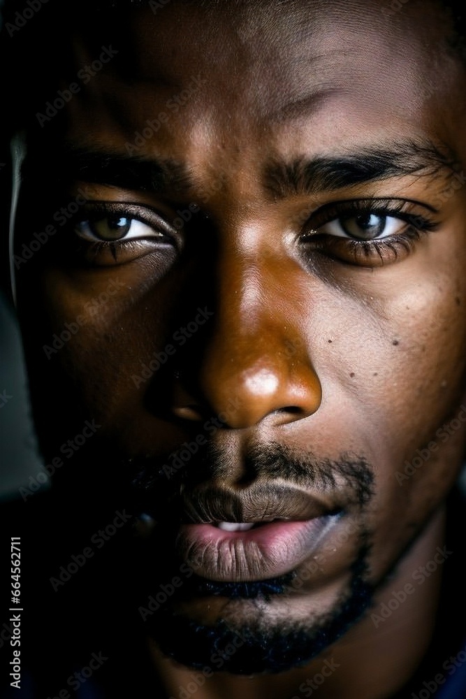 Close-up portrait of a young African-American man Close-up portrait of a young African-American man