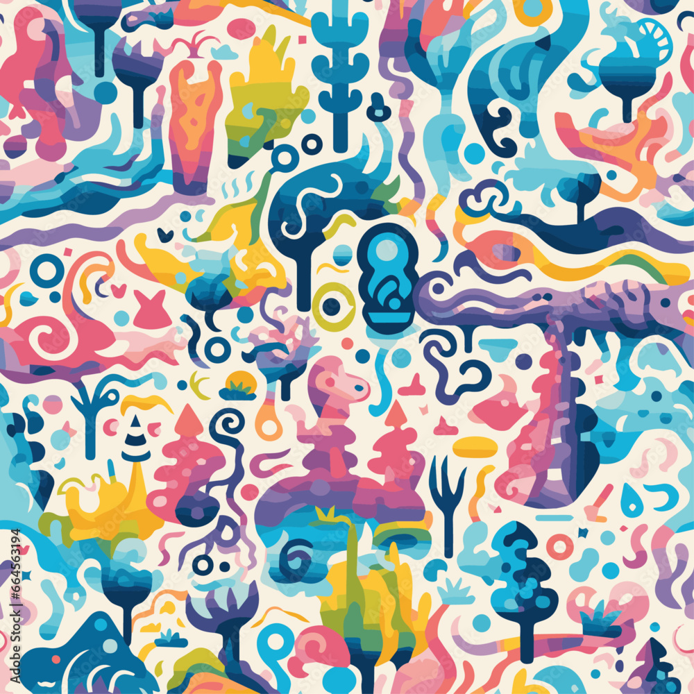 llustration Vector Wonderland Seamless Patterns