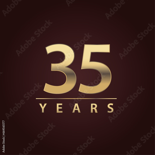 35 years for celebration events, anniversary, commemorative date. thirty five years logo