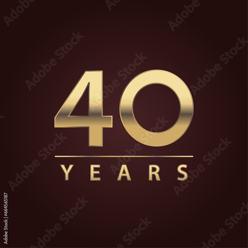 40 years for celebration events, anniversary, commemorative date. fourty years logo.