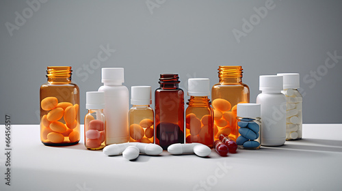medicine bottles and pills