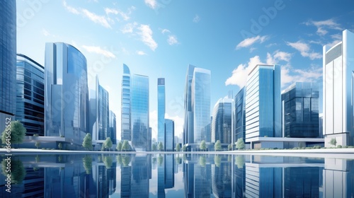 various skyscraper buildings  showcasing the architectural elegance of a modern metropolis.