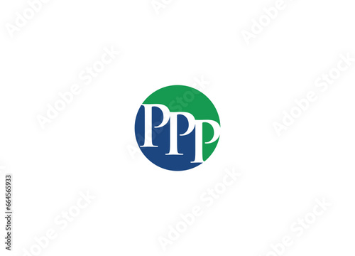 PPP creative modern logo design vector icon template