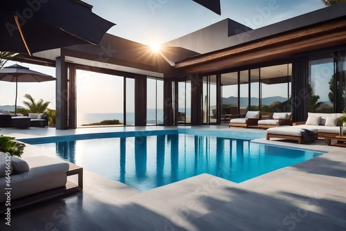 Modern luxury villa with swimming pool © Amazing-World