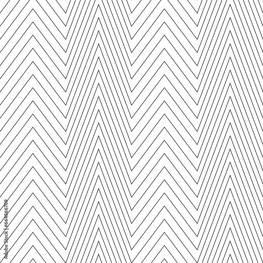 Zigzag lines. Jagged stripes. Seamless surface pattern design with wavy linear ornament. Repeated chevrons wallpaper. Digital paper for page fills, web designing, textile print. Vector illustration. - obrazy, fototapety, plakaty 