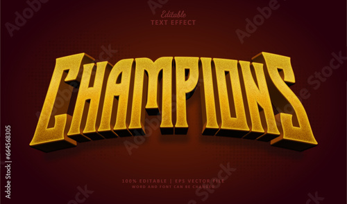 Champions text effect style. Editable Text Effect Style Luxury Gold Sport.