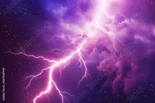 background with intense purple storm and lightning. Generative AI