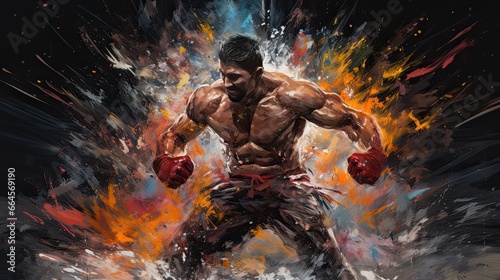 Sport, MMA UFC fighter splash design modern original