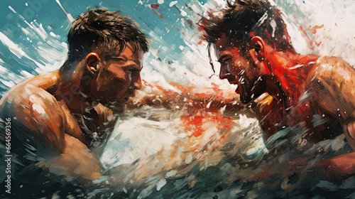 Fotografie, Obraz Sport, MMA UFC fighter splash design modern original