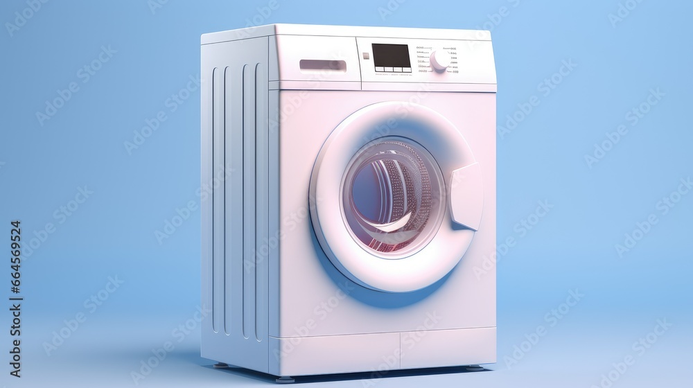 Effortless Laundry Days - Transform your designs with this 3D illustration of a white washing machine on an isolated background. Showcase the modern convenience of laundry