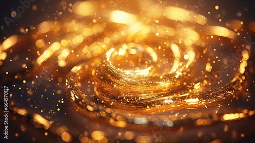 Liquid gold colored background. Abstract liquid shape in gold color. Dynamic background for graphic design.