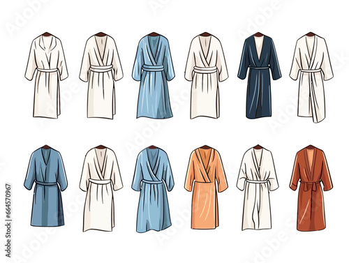 Doodle Robes, cartoon sticker, sketch, vector, Illustration, minimalistic