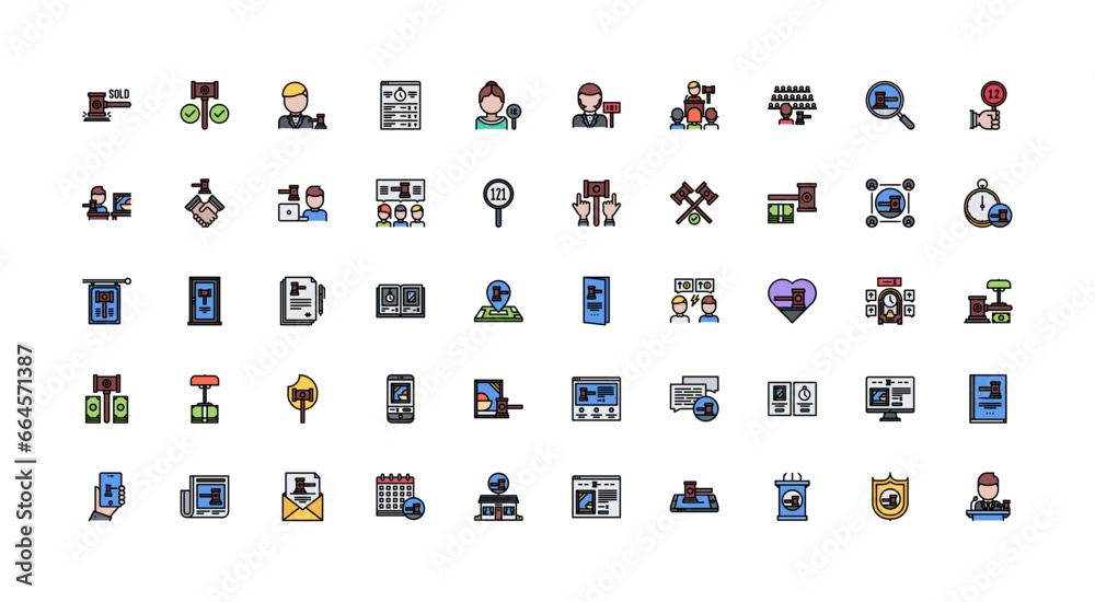 auction icon set