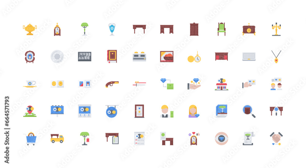 antiques icon set antiques icon set