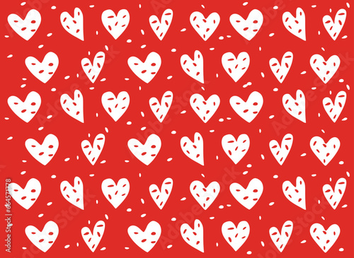Valentine's day greeting card with hearts, vector illustration