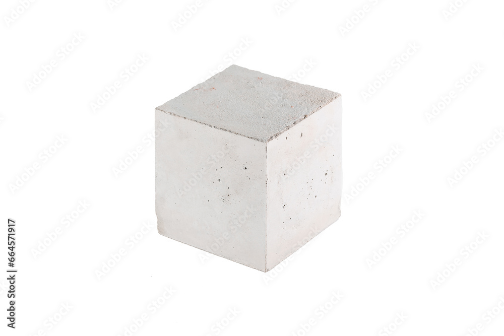 Product podium made from concrete cube on white isolated background Product podium made from concrete cube on white isolated background