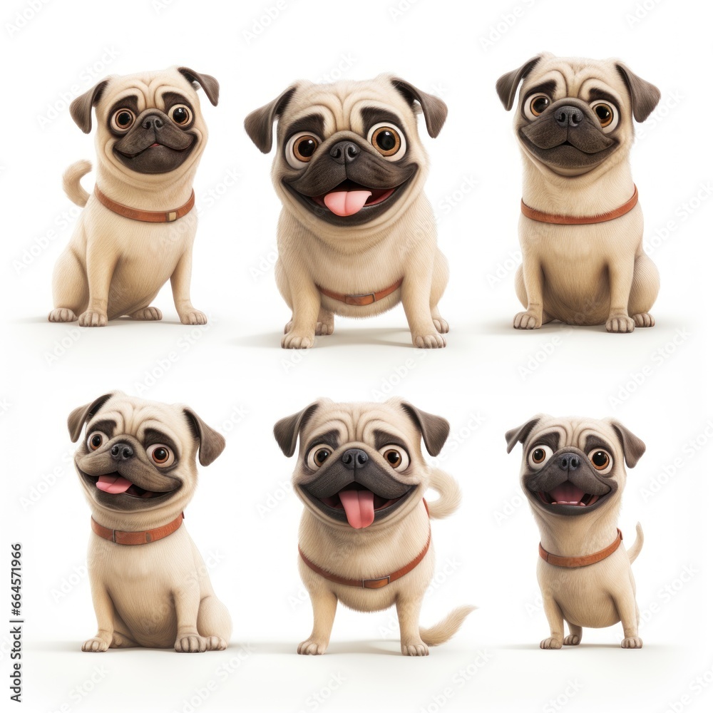 set of dogs in a different poses, cartoon character illustration set of dogs in a different poses, cartoon character illustration