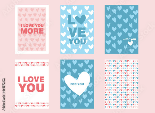 Valentine's day greeting card with hearts, vector illustration