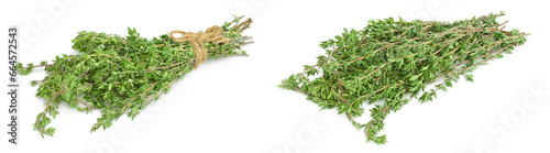 fresh thyme isolated on a white background with  full depth of field