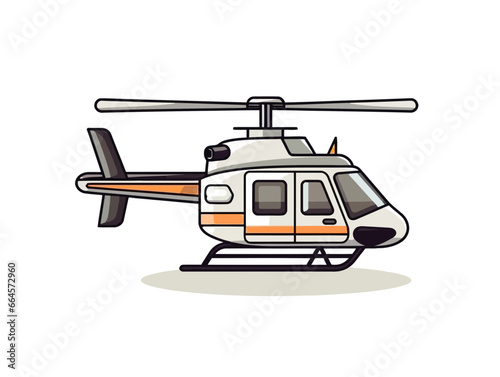 Doodle Utility Helicopter, cartoon sticker, sketch, vector, Illustration, minimalistic