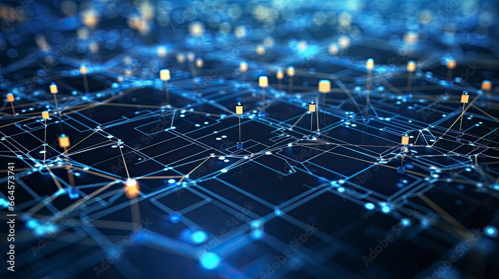 Abstract Digital Connections with Data and Blockchain Technology. Abstract Digital Connections with Data and Blockchain Technology.
