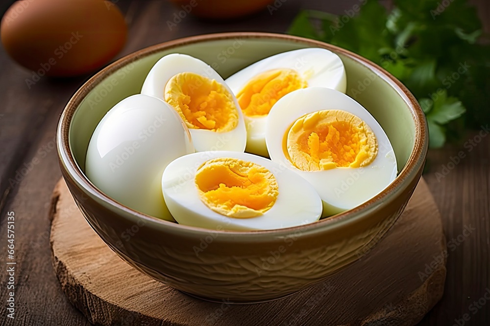 Boiled eggs in bowl. Boiled eggs in bowl.