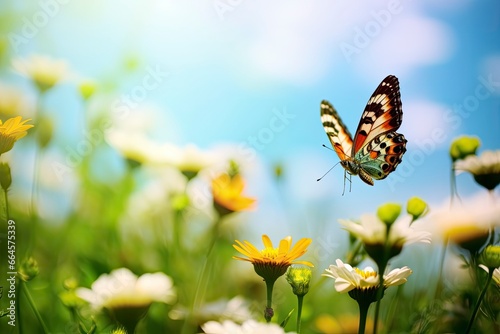 Butterfly Flying over the Meadow. © MstHafija