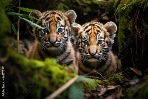 Baby Ussuri tigers in the wild © Veniamin Kraskov
