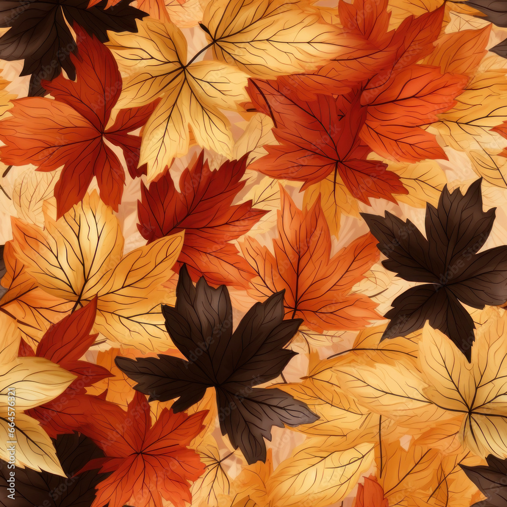 fall leaves seamless pattern