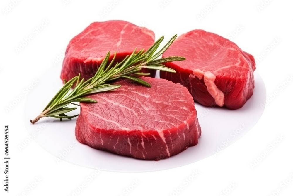 Fillet steak beef meat isolated on white background.