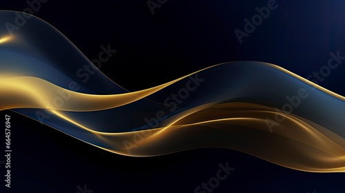 Gold and navy blue waves abstract.