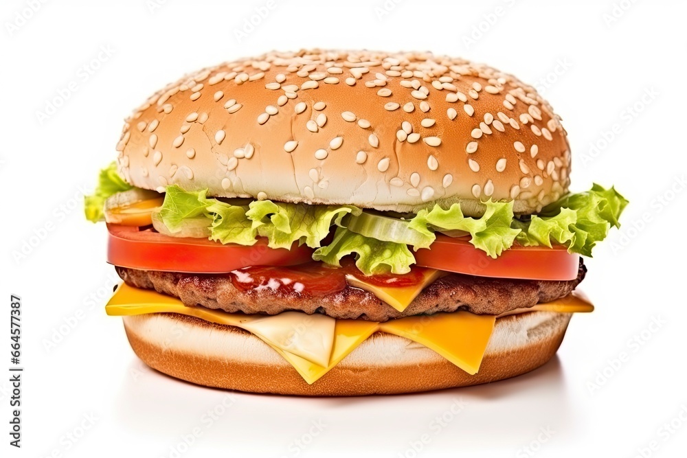 Hamburger isolated on white background.