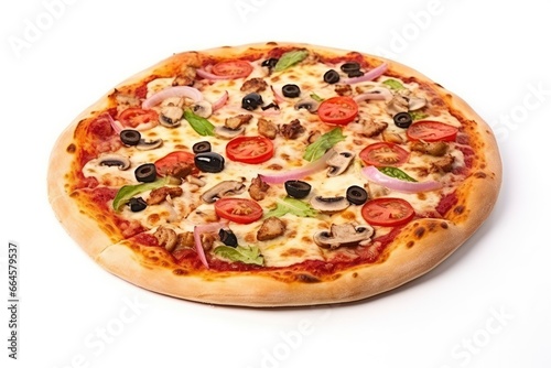 Pizza isolated on white background.