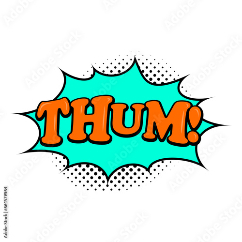 Comic boom thum icon. Simple illustration of comic boom thum icon for web
