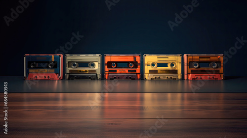 Five cassette fives of various colors 1990s. Vintage