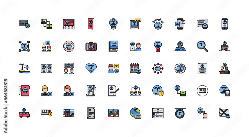 tour operator icon set tour operator icon set