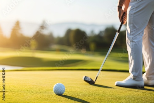 A professional golf player playing golf, close-up.