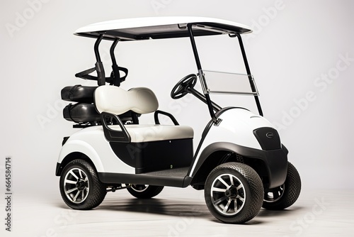 Golf cart on white background.