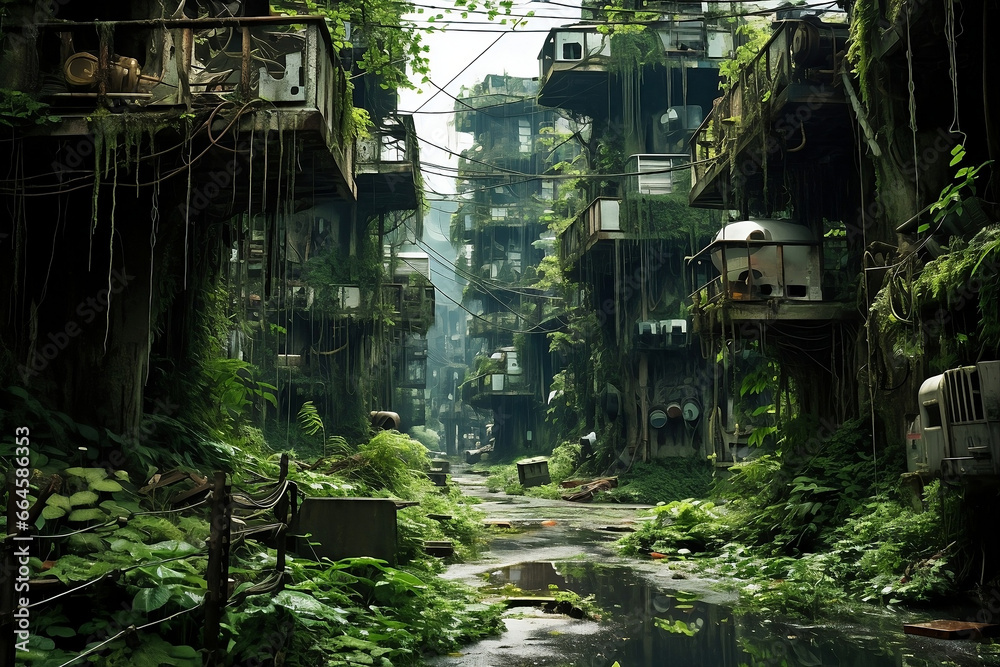 The Green Reckoning: Abandoned Postapocalyptic City Awakens with Vegetation