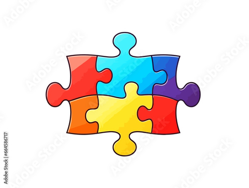 Doodle Puzzle puzzle-piece, cartoon sticker, sketch, vector, Illustration, minimalistic