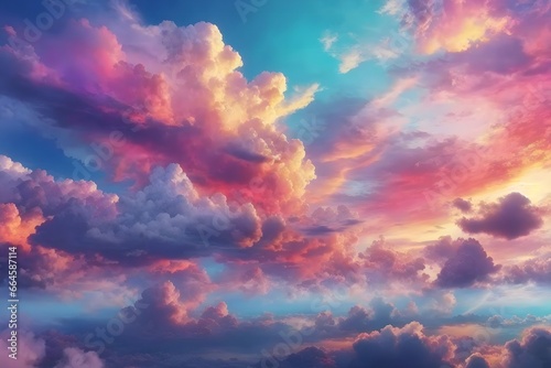Colorfull Sky Clouds Backgrounds, Sky Clouds Backgrounds, Generative Ai © firoz3344