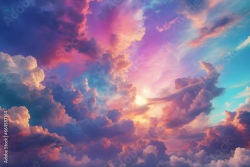 Colorfull Sky Clouds Backgrounds, Sky Clouds Backgrounds, Generative Ai © firoz3344