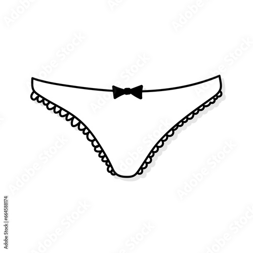 Woman underpants vector icon in doodle style. Symbol in simple design. Cartoon object hand drawn isolated on white background.