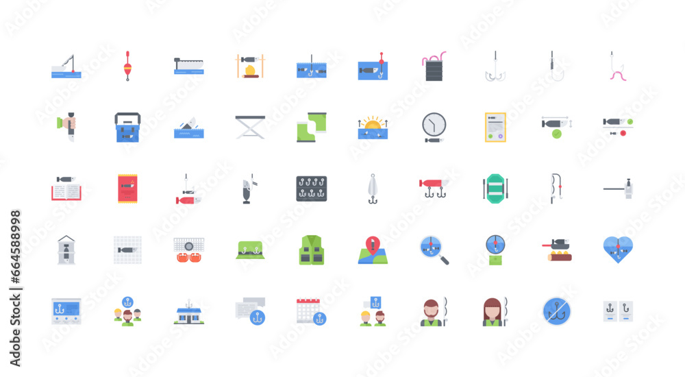 fishing icon set fishing icon set