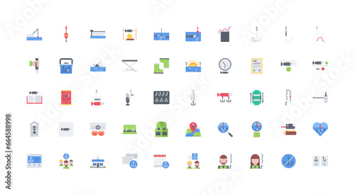 fishing icon set