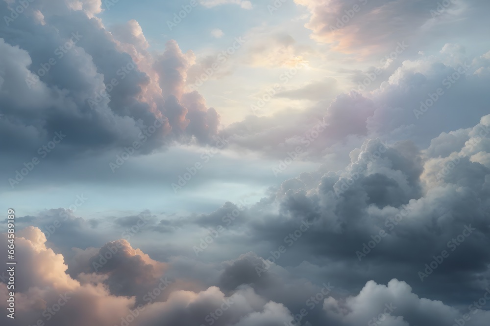 Ethereal Overcast Cloud Texture Background, Cloud Texture Background, Generative Ai