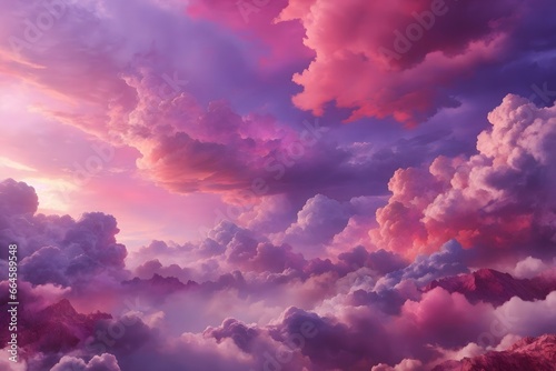 Havey Strom with Pink and Purple Cloud Background, Generative Ai