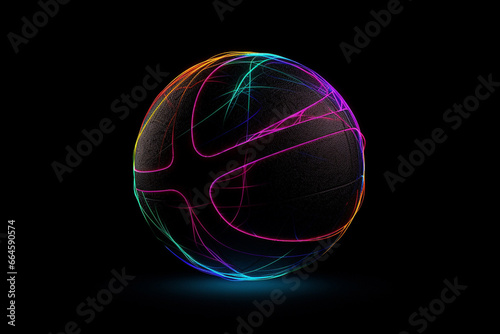 Basketball ball in fire flames. 3d rendering, 3d illustration. © Sahil
