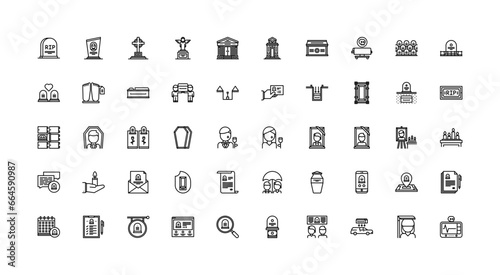 funeral icon set